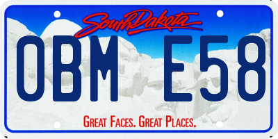 SD license plate 0BME58