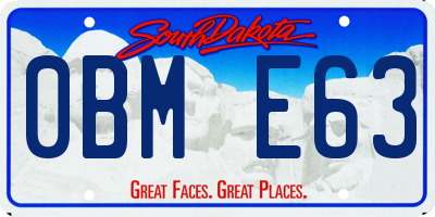 SD license plate 0BME63