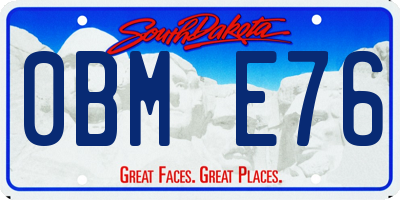 SD license plate 0BME76