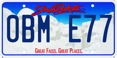 SD license plate 0BME77