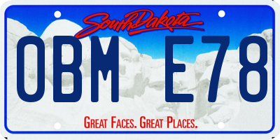SD license plate 0BME78