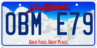 SD license plate 0BME79