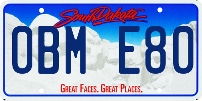 SD license plate 0BME80