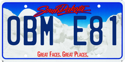 SD license plate 0BME81