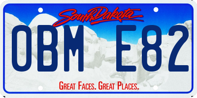 SD license plate 0BME82