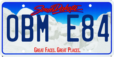 SD license plate 0BME84