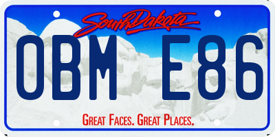 SD license plate 0BME86