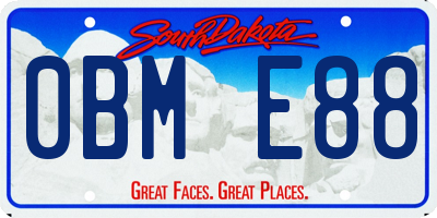 SD license plate 0BME88