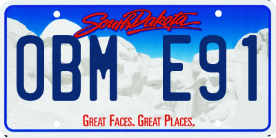 SD license plate 0BME91