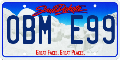 SD license plate 0BME99