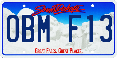 SD license plate 0BMF13