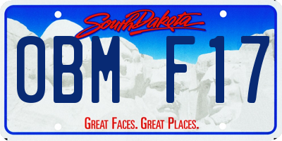 SD license plate 0BMF17