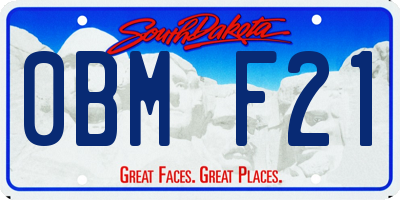 SD license plate 0BMF21