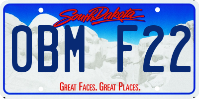 SD license plate 0BMF22
