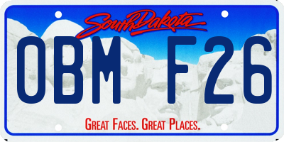SD license plate 0BMF26