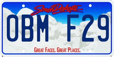 SD license plate 0BMF29