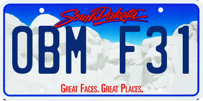 SD license plate 0BMF31
