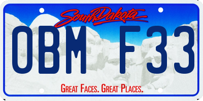 SD license plate 0BMF33