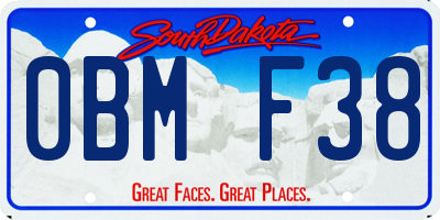 SD license plate 0BMF38