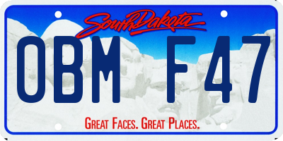 SD license plate 0BMF47