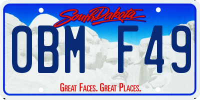 SD license plate 0BMF49