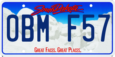 SD license plate 0BMF57