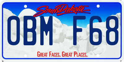 SD license plate 0BMF68
