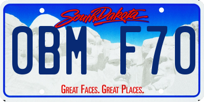 SD license plate 0BMF70