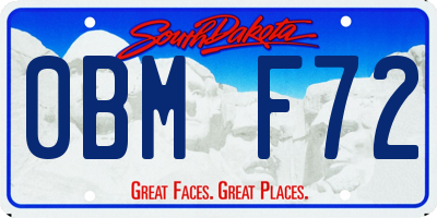 SD license plate 0BMF72