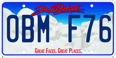 SD license plate 0BMF76