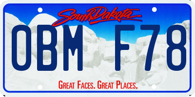 SD license plate 0BMF78