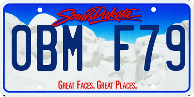 SD license plate 0BMF79