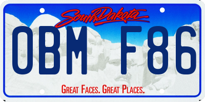 SD license plate 0BMF86