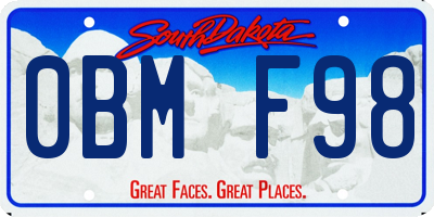 SD license plate 0BMF98