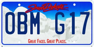 SD license plate 0BMG17