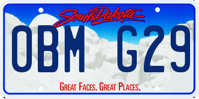 SD license plate 0BMG29
