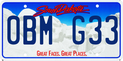 SD license plate 0BMG33
