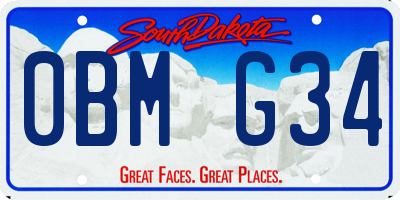 SD license plate 0BMG34