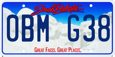 SD license plate 0BMG38