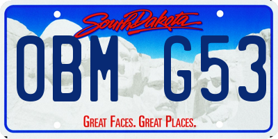 SD license plate 0BMG53