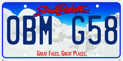 SD license plate 0BMG58