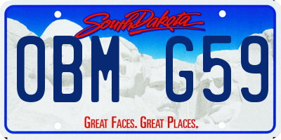 SD license plate 0BMG59