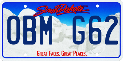 SD license plate 0BMG62