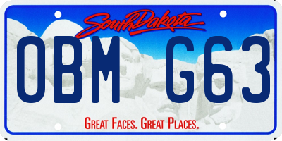 SD license plate 0BMG63