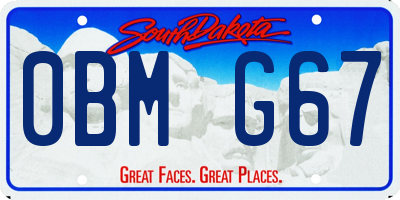 SD license plate 0BMG67