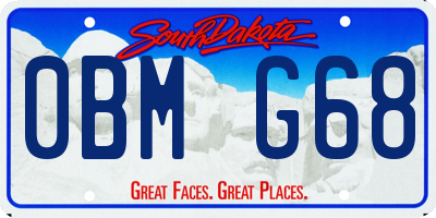 SD license plate 0BMG68