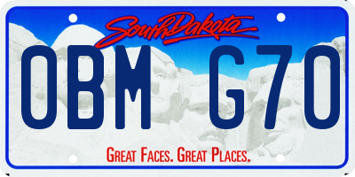 SD license plate 0BMG70
