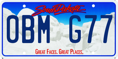 SD license plate 0BMG77
