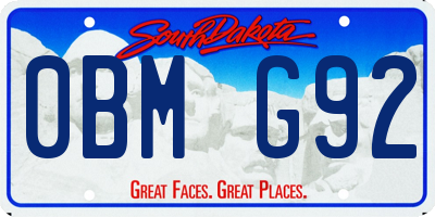 SD license plate 0BMG92