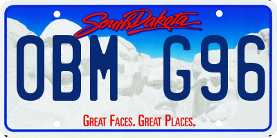 SD license plate 0BMG96